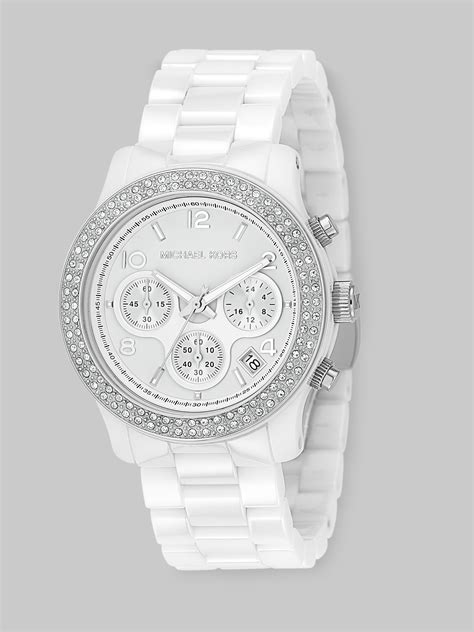 michael kors white diamond watch